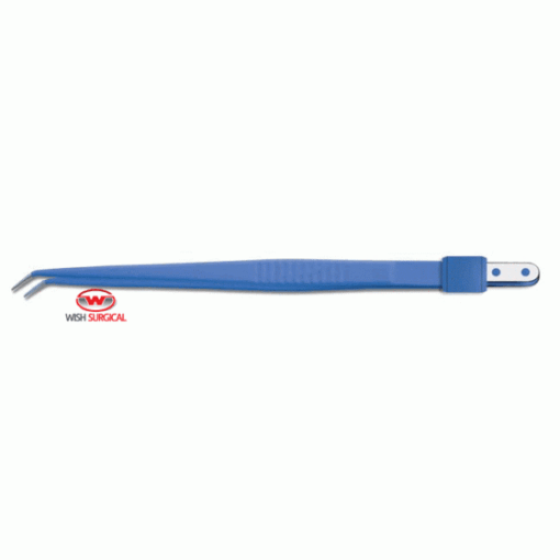 English Bipolar Forceps Angled, 1 Mm Tip