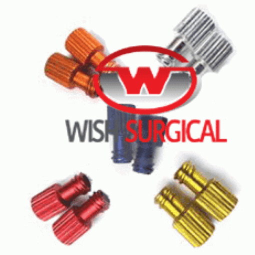 Syringe Liquid Locks Set (10 Pieces) For Luer Lock Syringes, Aluminium