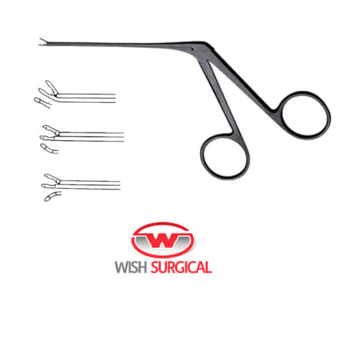 Micro Ear Forceps, Cup Shaped, Black, Straight, 8cm