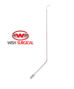 Instruments For Endolaryngeal Microsurgery, Injection needle, curved up, Angled 90°, with LUER-LOCK, 23cm