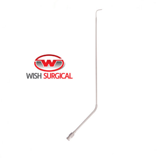 Instruments For Endolaryngeal Microsurgery, Injection needle, curved up, Angled 90°, with LUER-LOCK, 23cm