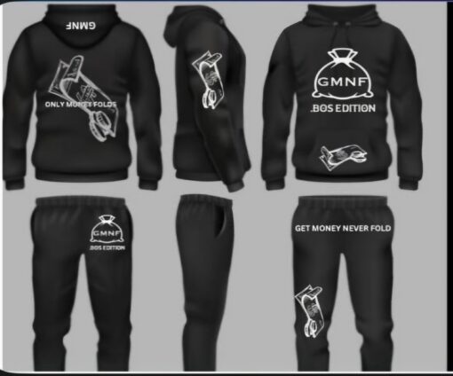 Black Tracksuit Sample, with Screen Printing