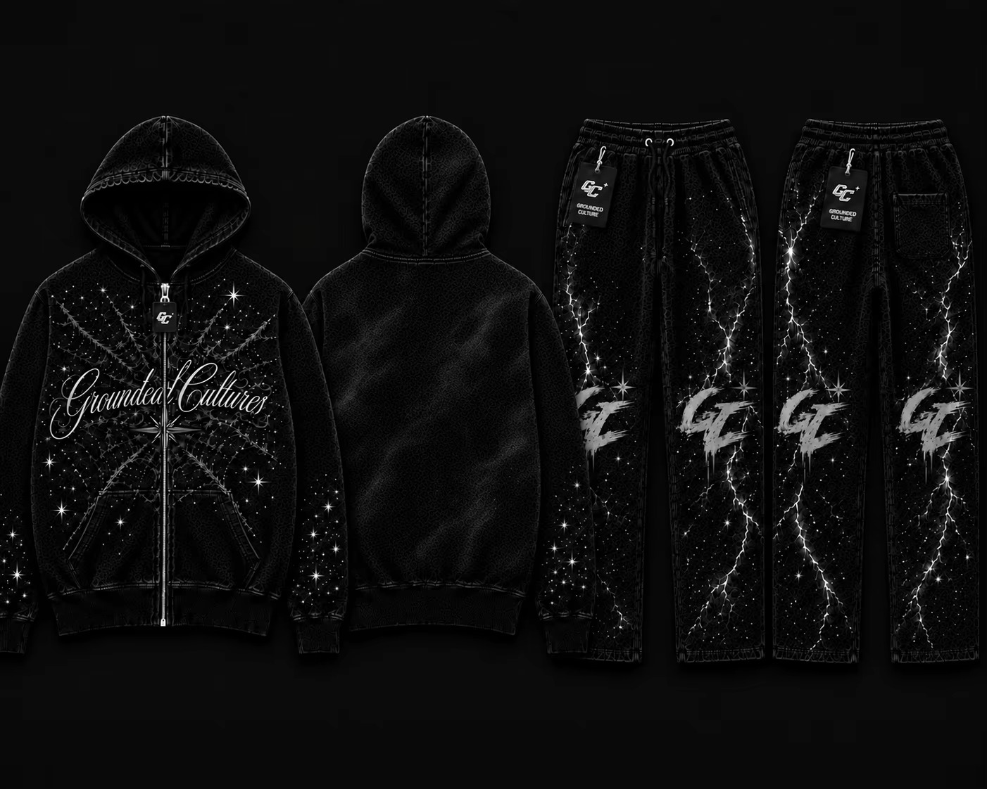 3 Samples with Black Tracksuits