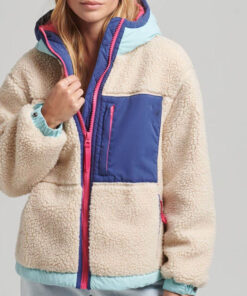 Long Sleeve Stand Collar Women Sherpa Fleece Jacket Premium Quality Stylish Designed Soft Fur Made Sherpa Jacket